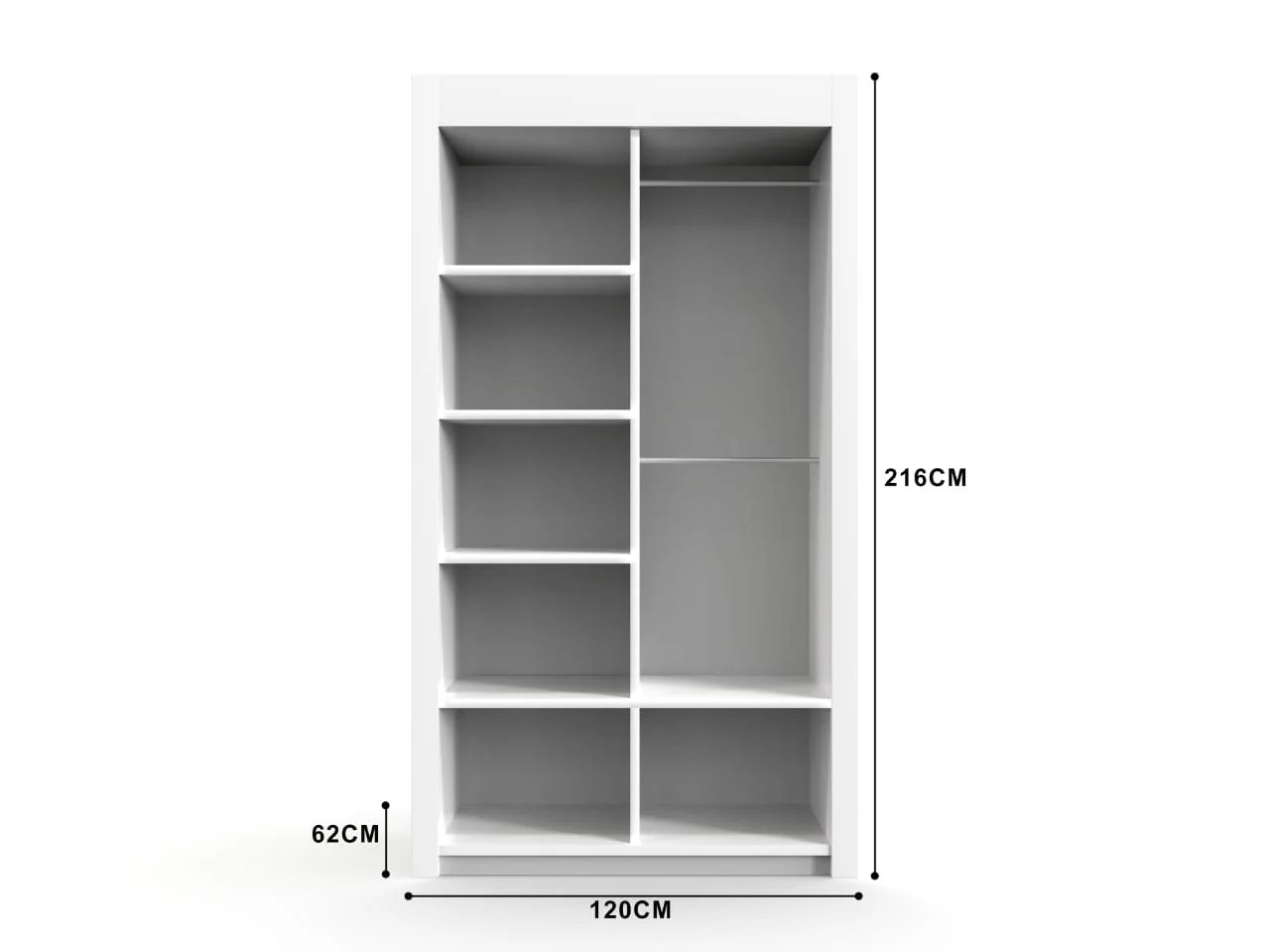Spacious Milan 2 Door Wardrobe 120cm – Compact, Stylish, and Functional