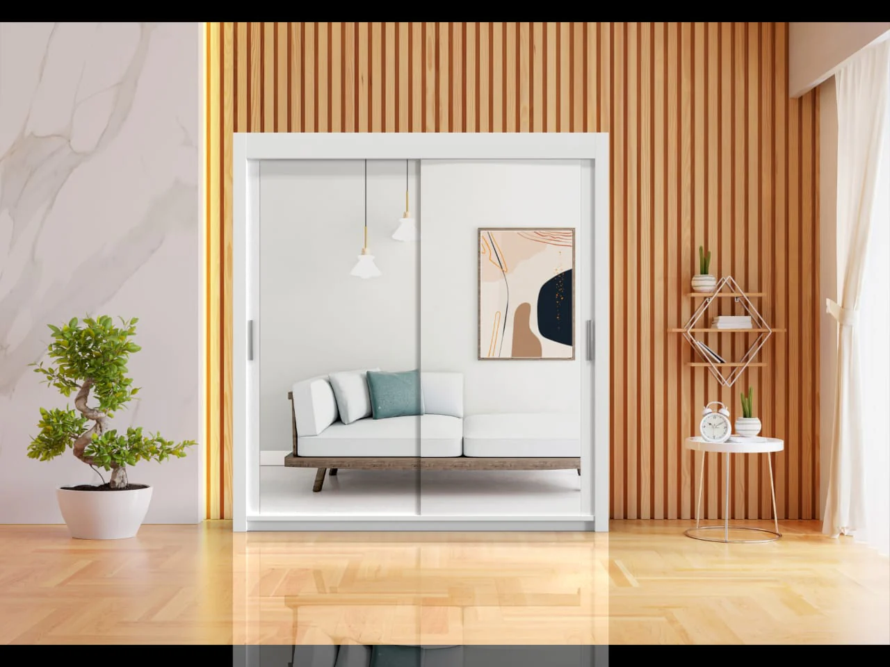 Modern Milan 203cm Wardrobe – Slim Fit Bedroom Furniture