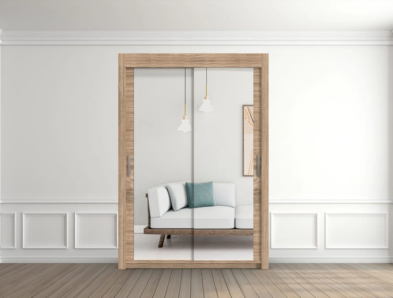 Contemporary Milan Wardrobe – 2 Door 150cm Wide Clothes Storage