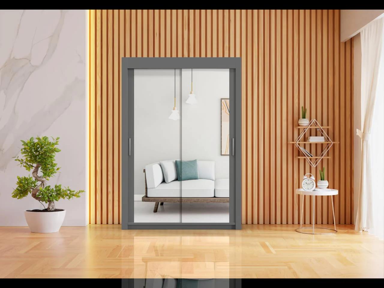 Contemporary Milan Wardrobe – 2 Door 150cm Wide Clothes Storage