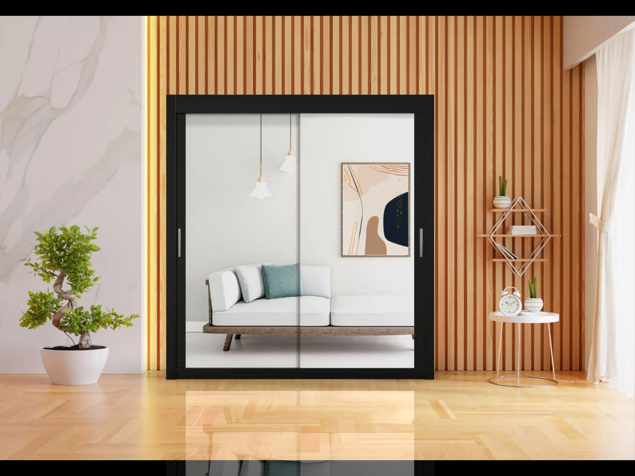 Modern Milan 203cm Wardrobe – Slim Fit Bedroom Furniture