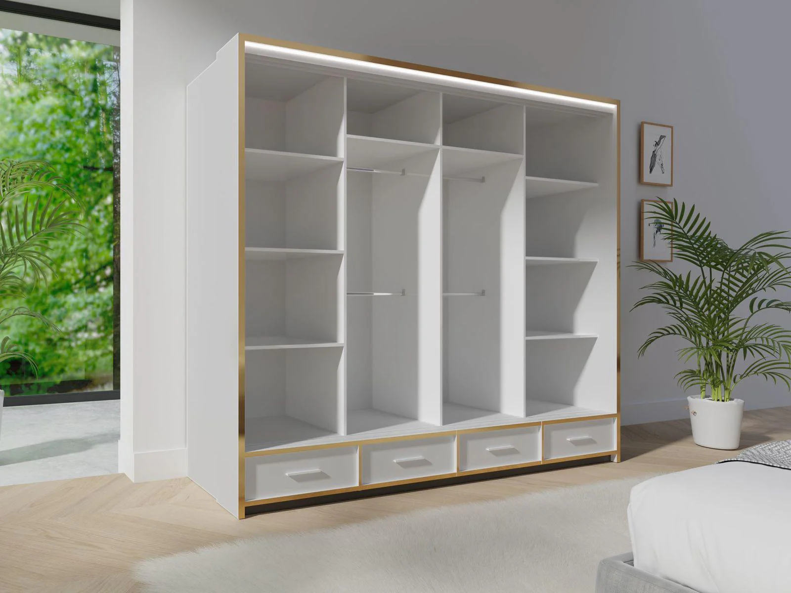 256cm Camden High Gloss Wardrobe