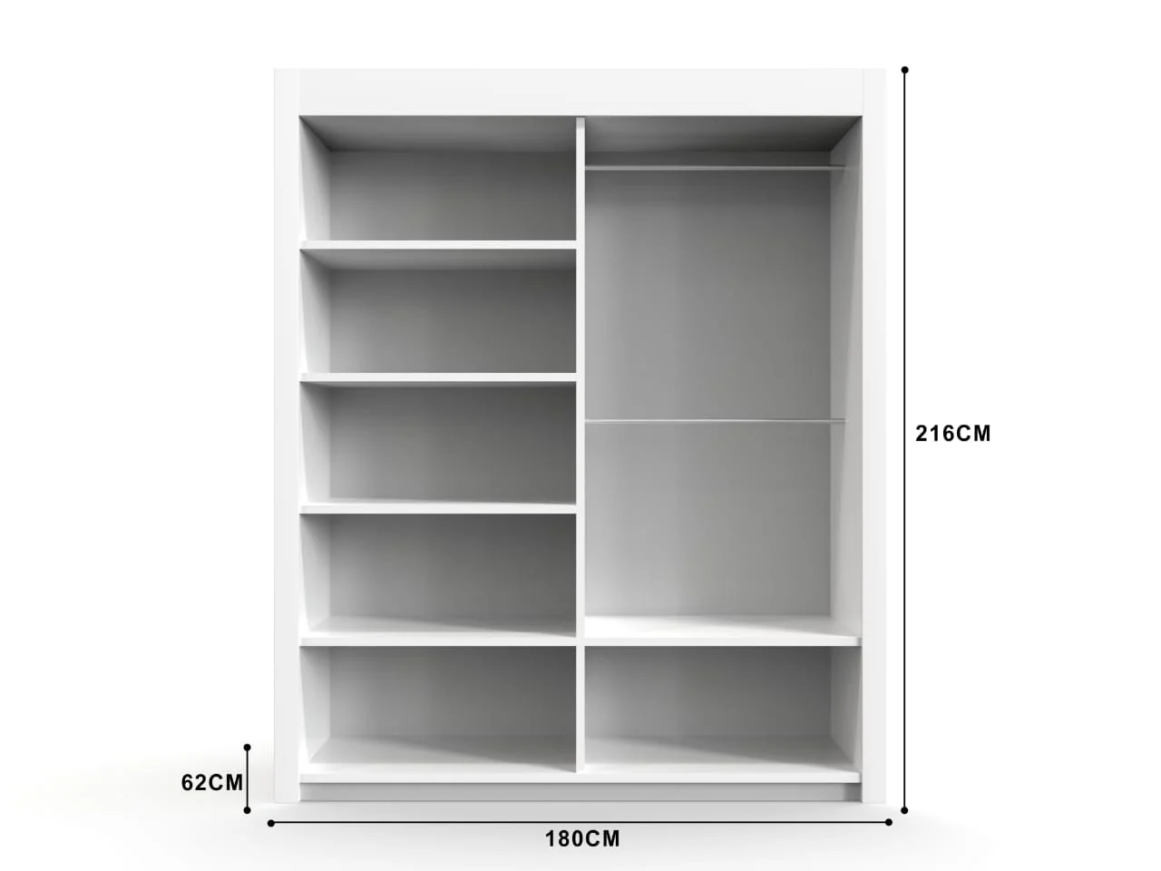 Oslo 2 Door Sliding Wardrobe 180cm – Spacious Bedroom Organizer