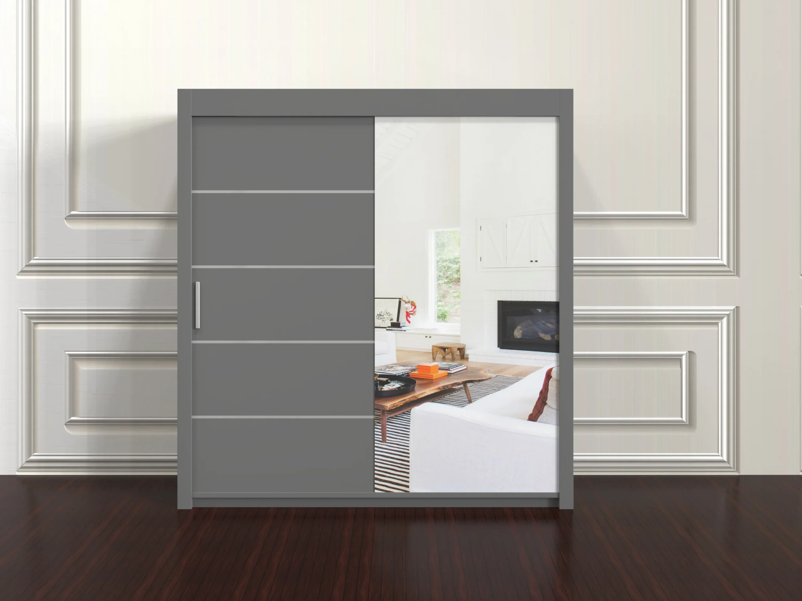 Lyon Wardrobe 203cm – Large Sliding Door Cupboard for Bedroom Storage