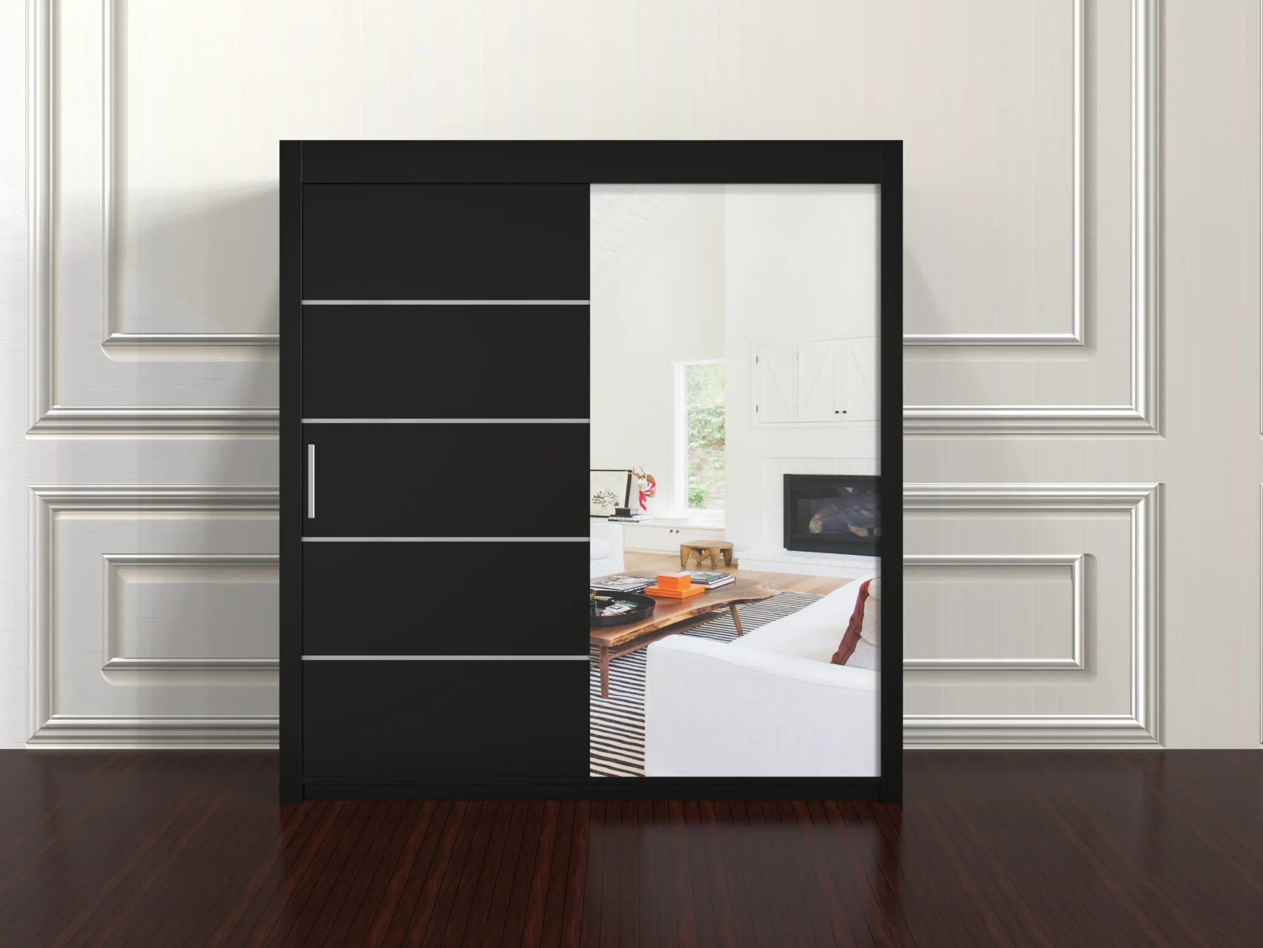 Lyon Wardrobe 203cm – Large Sliding Door Cupboard for Bedroom Storage