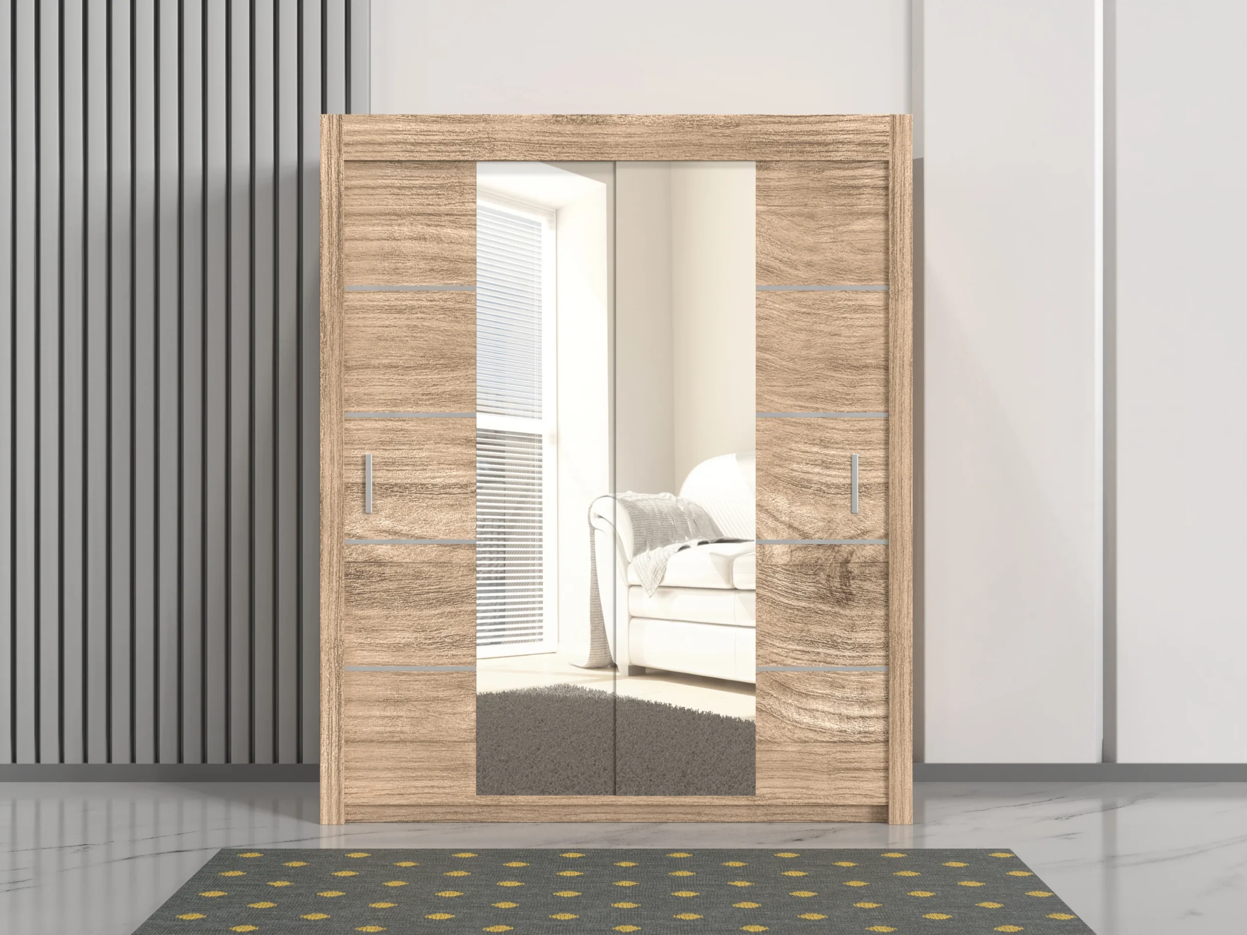 Oslo 2 Door Sliding Wardrobe 180cm – Spacious Bedroom Organizer