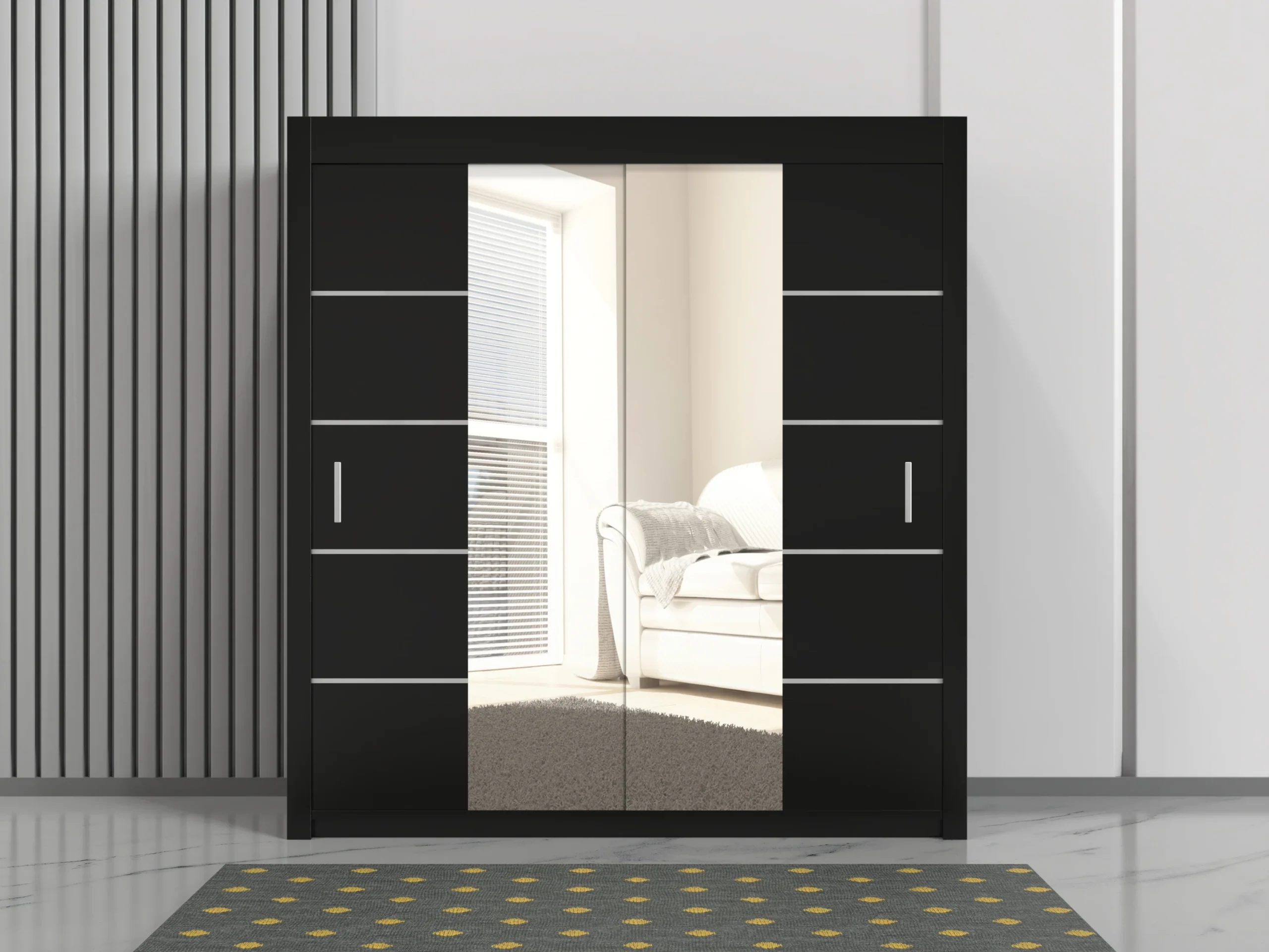 Oslo Sliding Wardrobe 203cm – Elegant Storage Solution for Large Rooms